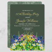Invitation 50e anniversaire fleurs sauvages d'invitation (Devant / Derrière)