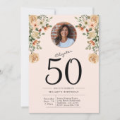 Invitation 50e anniversaire Floral Photo Party (Devant)