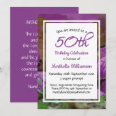 Invitation 50e anniversaire Floral violet personnalisé (Devant / Derrière)