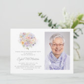 Invitation 50e anniversaire Flower Bouquet Photo Surprise (Debout devant)