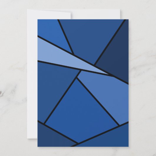 Invitation 50e anniversaire Formes géométriques bleues modern (Dos)