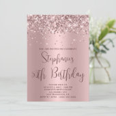 Invitation 50e anniversaire Glittery Rose Rose Gold (Debout devant)