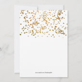 Invitation 50e Anniversaire Gold & Black Balloons Sur Blanc (Dos)