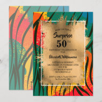 50e anniversaire Gold Colorful Zebra