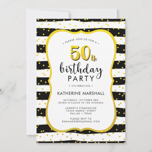 Invitation 50e anniversaire Gold et Black (Devant)