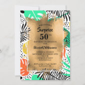 Invitation 50e anniversaire Gold et moderne Tropical (Devant)