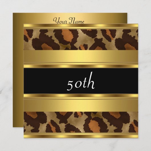 Invitation 50e Anniversaire Gold Leopard (Devant / Derrière)