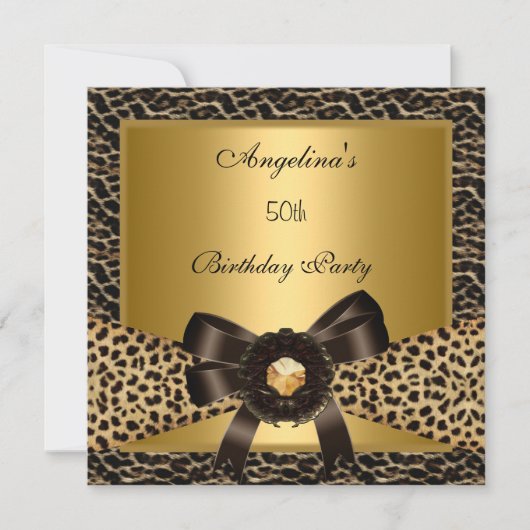 Invitation 50e Anniversaire Gold Leopard Café Brown (Devant)