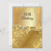 Invitation 50e anniversaire Gold Parties scintillant diamant  (Devant)