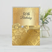 Invitation 50e anniversaire Gold Parties scintillant diamant  (Debout devant)