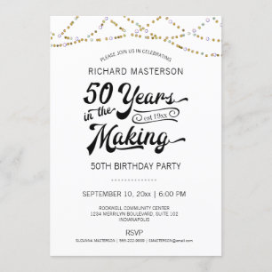 Invitation 50e anniversaire Gold String lumières