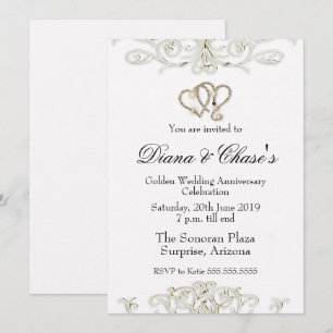 Invitation 50e anniversaire Golden Swirl