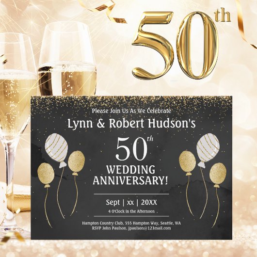 Invitation 50e anniversaire Golden Wedding Party
