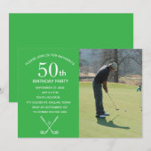 Invitation 50e Anniversaire Golf Green Park Golf Photo (Devant / Derrière)