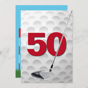 Invitation 50e anniversaire Golf Theme Party