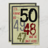 Invitation 50e anniversaire Grungy Countdown Couples (Devant / Derrière)