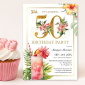 Invitation 50e anniversaire Hawaiian Tropical Cocktail Party