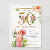 Invitation 50e anniversaire Hawaiian Tropical Cocktail Party (Devant)