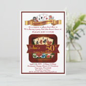Invitation 50e, Anniversaire Homme Casino, Jeux d'argent, Las (Debout devant)