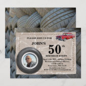 Invitation 50e, Anniversaire Homme photo, n'importe quel âge, (Devant / Derrière)