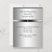 Invitation 50e anniversaire Hommes Boissons Balloons Argent (Dos)