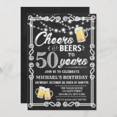 Invitation 50e anniversaire Invitation| Chefs et bières (Devant / Derrière)