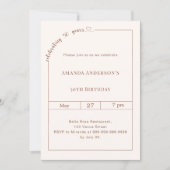 Invitation 50e anniversaire ivoire simple moderne (Devant)