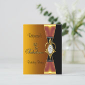 Invitation 50e Anniversaire Joyau Diamant Or Bow Noir (Debout devant)