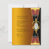 Invitation 50e Anniversaire Joyau Diamant Or Bow Noir (Dos)