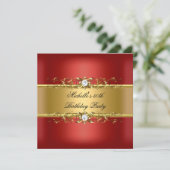 Invitation 50e Anniversaire Joyau Rouge Diamant Or 50 (Debout devant)