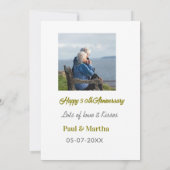 Invitation 50e anniversaire joyeux moderne ajouter nom date p (Dos)