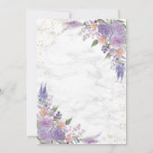 Invitation 50e Anniversaire Lavender Marbre Lilac Or Botaniqu (Dos)