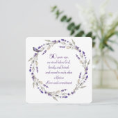 Invitation 50e anniversaire Lavender Wreath (Debout devant)