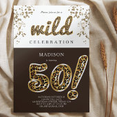 Invitation 50e anniversaire Leopard Foil Script