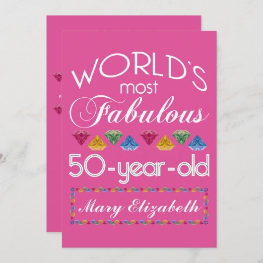 Invitation 50e anniversaire Les plus fabuleuses Gems frambois (Devant / Derrière)