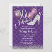 Invitation 50e anniversaire Luxe Purple & Silver Fabuleux 50 (Devant)