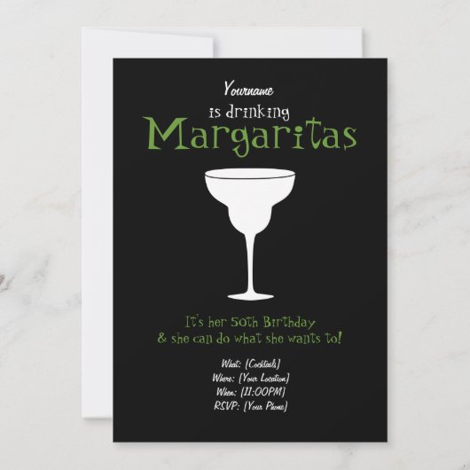 Invitation 50e anniversaire - Margarita vs Cake (Dos)