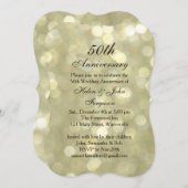 Invitation 50e anniversaire Mariage Champagne Bubbles Invitat (Devant / Derrière)