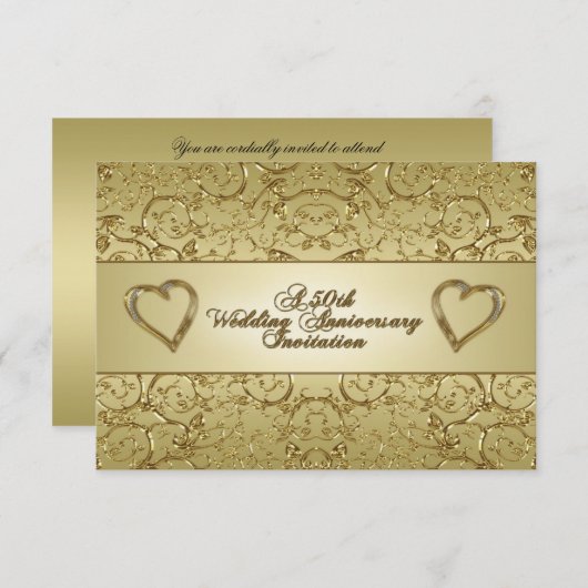 Invitation 50e anniversaire Mariage d'or (Devant / Derrière)