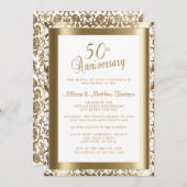 Invitation 50e anniversaire 💑 Mariage d'or 2 | Texte do-it-y (Devant / Derrière)