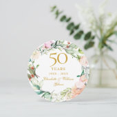 Invitation 50e anniversaire Mariage d'or Garland Rose (Debout devant)