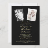 Invitation 50e anniversaire Mariage Elégant Chic Black Gold (Devant)