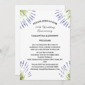 Invitation 50e anniversaire Mariage Lavande florale Rustique (Devant / Derrière)