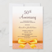Invitation 50e anniversaire mariage or arc scintillant (Devant)