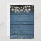 Invitation 50e anniversaire Mariage or cordes éclat rustique (Dos)