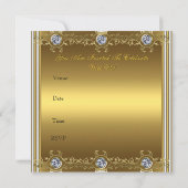 Invitation 50e anniversaire Mariage Parti Gold (Dos)