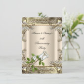 Invitation 50e Anniversaire Mariage Rose Gold Beige (Debout devant)