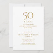 Invitation 50e anniversaire Mariage Souvenirs or (Devant)