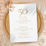 Invitation 50e anniversaire Mariage Souvenirs or<br><div class="desc">Cette invitation à l'anniversaire chic peut être personnalisée avec vos souvenirs spéciaux de 50 ans et des informations de célébration. Conçu par Thisisnotme©</div>