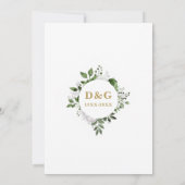 Invitation 50e anniversaire Mariage Verdure Floral Monogramme (Dos)